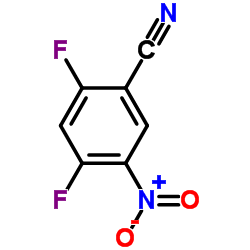 2,4-二氟-5-硝基苯腈结构式