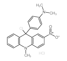 Benzenamine,4-(9-chloro-9,10-dihydro-10-methyl-2-nitro-9-acridinyl)-N,N-dimethyl-,hydrochloride (1:1) Structure