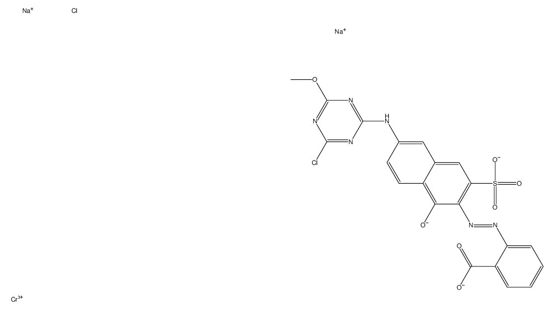 disodium hydrogen bis[2-[[6-[(4-chloro-6-methoxy-1,3,5-triazin-2-yl)amino]-1-hydroxy-3-sulpho-2-naphthyl]azo]benzoato(3-)]chromate(3-) Structure