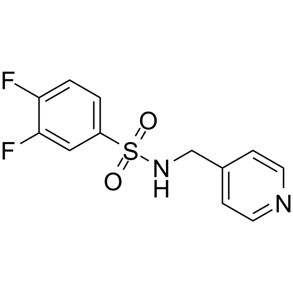 3,4-二氟-N-(吡啶-4-基甲基)苯磺酰胺结构式