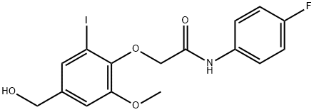 acetamide, n-(4-fluorophenyl)-2-[4-(hydroxymethyl)-2-iodo-6-methoxyphenoxy]-结构式