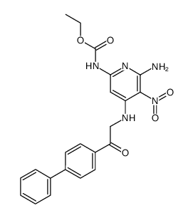ethyl (4-((2-([1,1'-biphenyl]-4-yl)-2-oxoethyl)amino)-6-amino-5-nitropyridin-2-yl)carbamate结构式