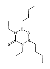 2,6-Di-n-butyl-3,5-diethyl-2,3,5,6-tetrahydro-4H-1,3,5,2,6-thiadiazadiborin-4-thion结构式