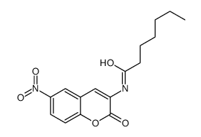 N-(6-硝基-2-氧代-2H-色烯-3-基)庚酰胺结构式