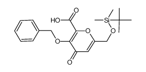 3-(苄氧基)-6-(((叔丁基二甲基甲硅烷基)氧基)甲基)-4-氧代-4H-吡喃-2-羧酸结构式