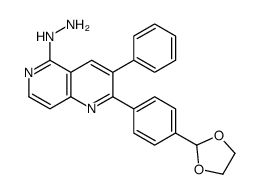 [2-[4-(1,3-dioxolan-2-yl)phenyl]-3-phenyl-1,6-naphthyridin-5-yl]hydrazine结构式