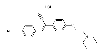 2-<4-(2-Diethylamino-ethoxy)-phenyl>-3-(4-cyano-phenyl)-acrylnitril-hydrochorid Structure