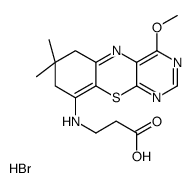 3-[(4-methoxy-7,7-dimethyl-6,8-dihydropyrimido[4,5-b][1,4]benzothiazin-9-yl)amino]propanoic acid,hydrobromide Structure