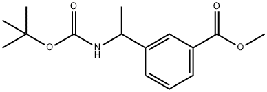3-(1-((叔丁氧基羰基)氨基)乙基)苯甲酸甲酯结构式