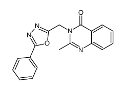 2-methyl-3-[(5-phenyl-1,3,4-oxadiazol-2-yl)methyl]quinazolin-4-one结构式