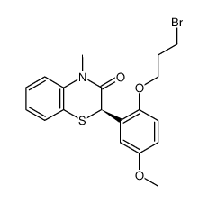 (+)-(R)-3,4-dihydro-2-<2-(3-bromopropoxy)-5-methoxyphenyl>-4-methyl-3-oxo-2H-1,4-benzothiazine Structure
