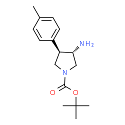 trans-3-Amino-4-(4-methylphenyl)pyrrolidine, N-BOC protected Structure