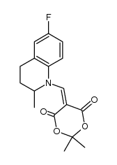 5- [1-(6-fluoro-2-methyl-1,2,3,4-tetrahydroquinolyl)] -methylene-2,2-dimethyl-1,3-dioxan-4,6-dione结构式