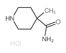 4-Methyl-piperidine-4-carboxylic acid amide hydrochloride结构式