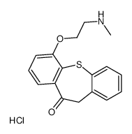 Dibenzo(b,f)thiepin-10(11H)-one, 6-(2-(methylamino)ethoxy)-, hydrochlo ride Structure