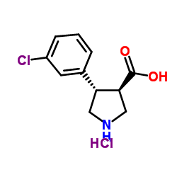 (TRANS)-4-(3-CHLORO-PHENYL)-PYRROLIDINE-3-CARBOXYLIC ACID-HCL Structure