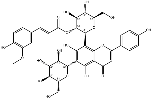 Apigenin 6-C-(2-O-feruloyl)glucoside 8-C-glucoside Structure