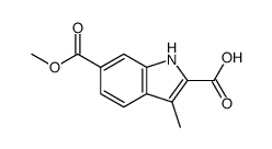 3-甲基-6-甲氧基羰基吲哚-2-羧酸结构式