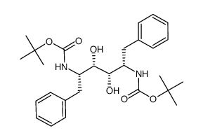 (2S,3S,4S,5S)-2,5-bis<<(tert-butyloxy)carbonyl>amino>-3,4-dihydroxy-1,6-diphenylhexane结构式