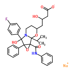 Sodium 4-[7-(4-fluorophenyl)-7-hydroxy-1b-isopropyl-7a-phenyl-1a-(phenylcarbamoyl)hexahydro-3H-oxireno[3,4]pyrrolo[2,1-b][1,3]oxazin-3-yl]-3-hydroxybutanoate Structure