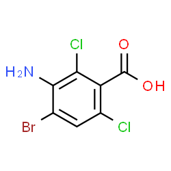 3-氨基-4-溴-2,6-二氯苯甲酸结构式