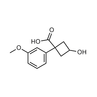 3-羟基-1-(3-甲氧基苯基)环丁烷-1-羧酸结构式