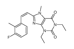 1,3-diethyl-8-[(E)-2-(3-fluoro-2-methylphenyl)ethenyl]-7-methylpurine-2,6-dione结构式