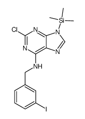 2-chloro-N-(3-iodobenzyl)-9-(trimethylsilyl)-9H-purin-6-amine结构式