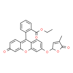 2-[6-[(2,5-二氢-4-甲基-5-氧代-2-呋喃基)氧]-3-氧代-3H-占吨-9-基]苯甲酸乙酯结构式