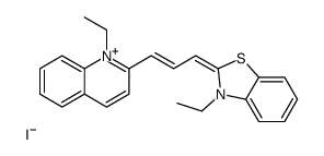 1-ethyl-2-[3-(3-ethyl-3H-benzothiazol-2-ylidene)prop-1-enyl]quinolinium iodide Structure