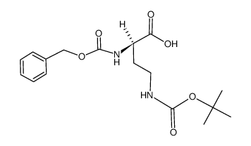 (R)-2-(((苄氧基)羰基)氨基)-4-((叔丁氧基羰基)氨基)丁酸结构式