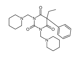 5-ethyl-5-phenyl-1,3-bis(piperidin-1-ylmethyl)-1,3-diazinane-2,4,6-trione Structure