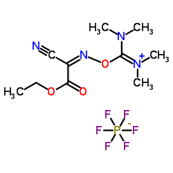 O-[(乙氧基羰基)氰基甲胺]-N,N,N',N'-四甲基硫脲六氟磷酸盐结构式