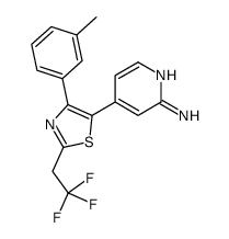 4-[4-(3-methylphenyl)-2-(2,2,2-trifluoroethyl)-1,3-thiazol-5-yl]pyridin-2-amine结构式