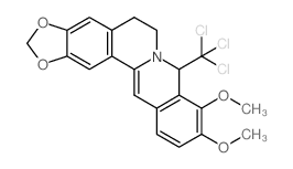 6H-Benzo[g]-1,3-benzodioxolo[5,6-a]quinolizine, 5,8-dihydro-9,10-dimethoxy-8-(trichloromethyl)- Structure