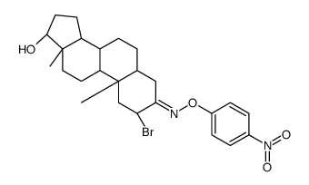 2α-Bromo-17β-hydroxy-5α-androstan-3-one O-(p-nitrophenyl)oxime结构式