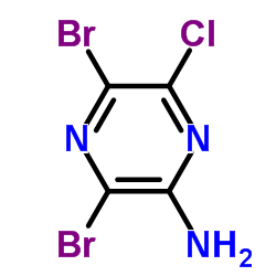 3,5-二溴-6-氯-2-氨基吡嗪结构式