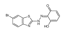 6-[(6-bromo-1,3-benzothiazol-2-yl)hydrazinylidene]-5-hydroxycyclohexa-2,4-dien-1-one Structure