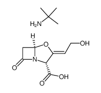 [2R-(2α,3Z,5α)]-3-(2-hydroxyethylidene)-7-oxo-4-oxa-1-azabicyclo[3.2.0]heptane-2-carboxylic acid, compound with tert-butylamine (1:1) Structure