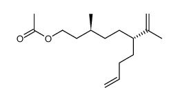 (-)-acetate d'isopropenyl-6 methyl-3 decene-9 yle(3S,6R) Structure