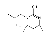1-butan-2-yl-6-hydroxy-4,4,6-trimethyl-1,3-diazinane-2-thione结构式
