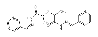 N-(pyridin-3-ylmethylideneamino)-2-[1-[(pyridin-3-ylmethylideneamino)carbamoyl]ethylsulfanyl]propanamide Structure
