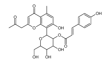 [4,5-dihydroxy-6-(hydroxymethyl)-2-[7-hydroxy-5-methyl-4-oxo-2-(2-oxopropyl)chromen-8-yl]oxan-3-yl] 3-(4-hydroxyphenyl)prop-2-enoate Structure