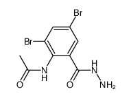 2-Acetylamino-3,5-dibromobenzoic acid hydrazide结构式