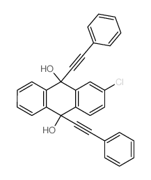 2-chloro-9,10-bis(2-phenylethynyl)anthracene-9,10-diol Structure