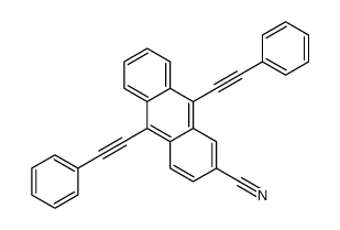 9,10-bis(2-phenylethynyl)anthracene-2-carbonitrile结构式