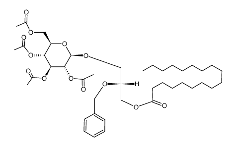 2-O-benzyl-3-stearoyl-1-O-(2,3,4,6-tetra-O-acetyl-β-D-glucopyranosyl)-sn-glycerol Structure