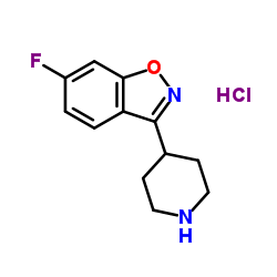 6-氟-3-(4-哌啶基) -1,2 苯并异唑盐酸盐结构式