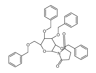 1-[2,3,4,6-Tetrakis-O-(phenylmethyl)-D-glucopyranosyl]-2,5-pyrrolidinedione结构式
