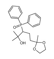 5-diphenylphosphinoyl-6-hydroxy-6-methylheptan-2-one ethylene acetal结构式